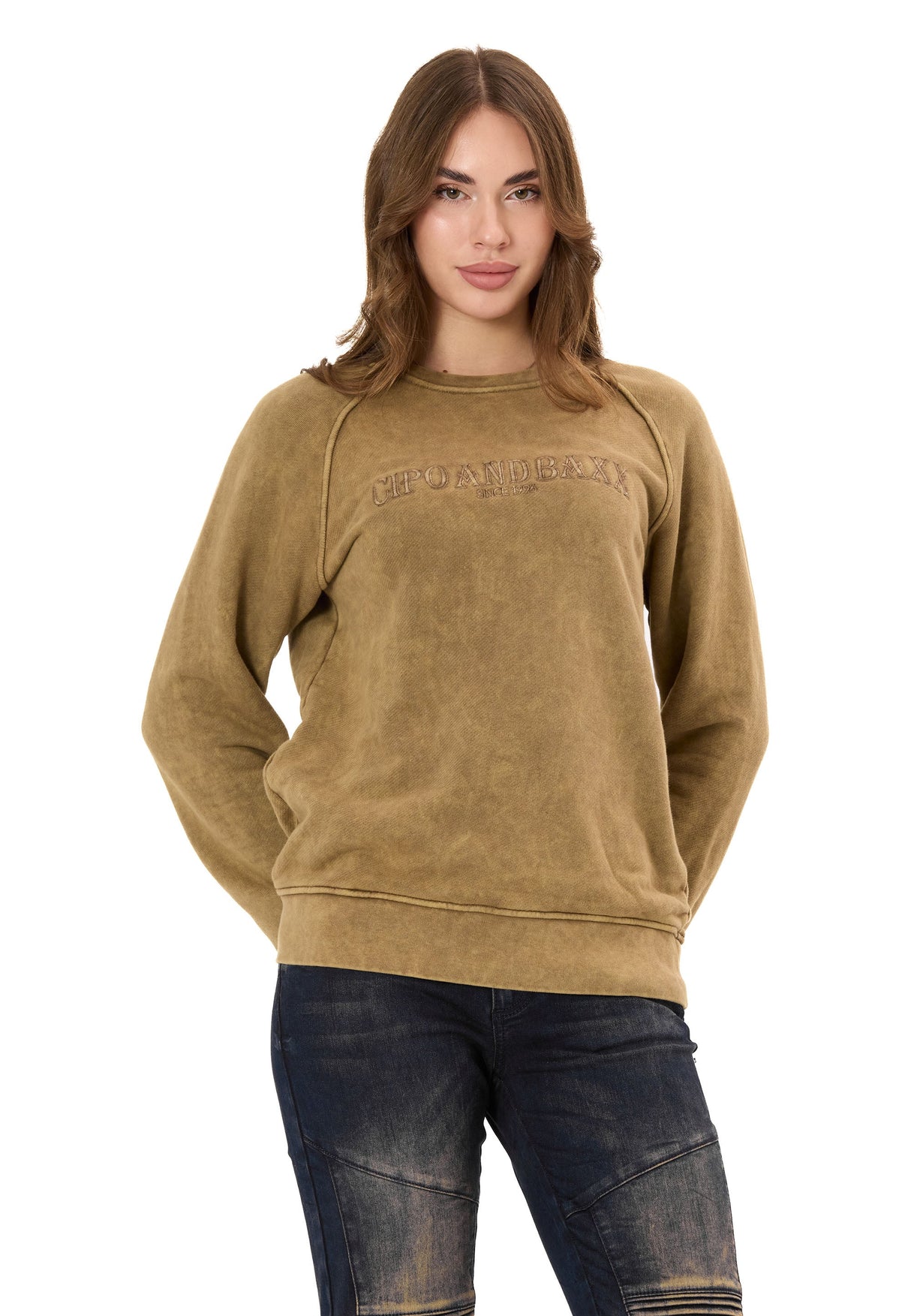 Kadın Sweatshirt Modern Tasarımlı Uzun Kollu Günlük Sweatshirt WL381