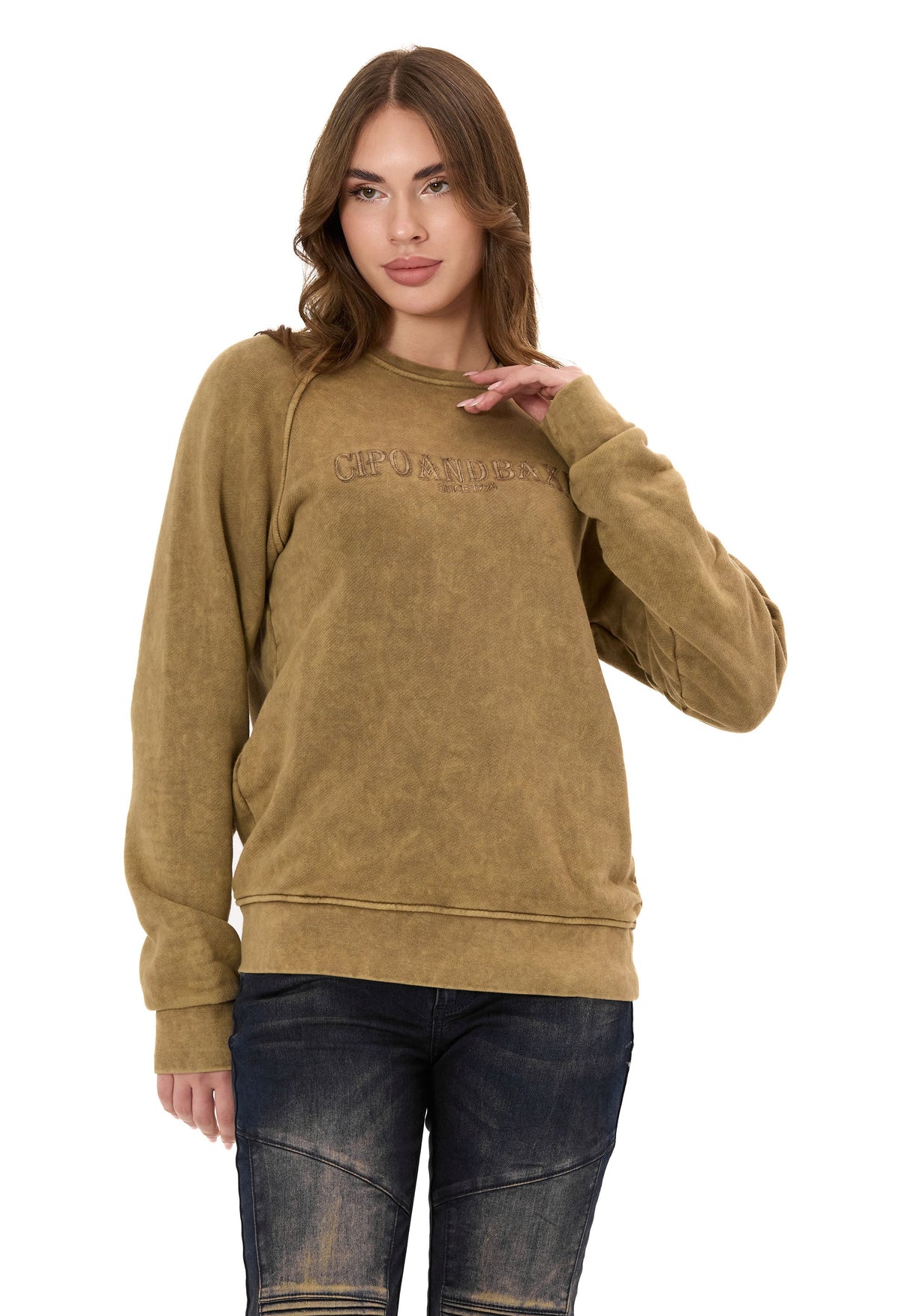 Kadın Sweatshirt Modern Tasarımlı Uzun Kollu Günlük Sweatshirt WL381