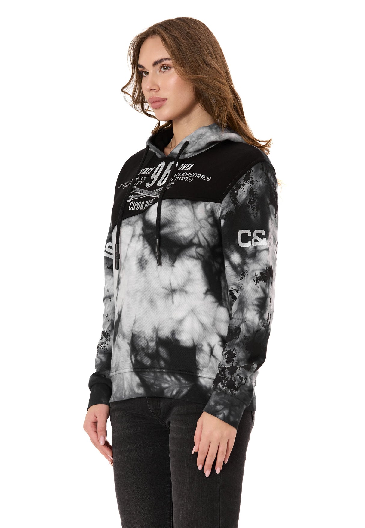Kadın Kapüşonlu Sweatshirt – Batik desenli WL382