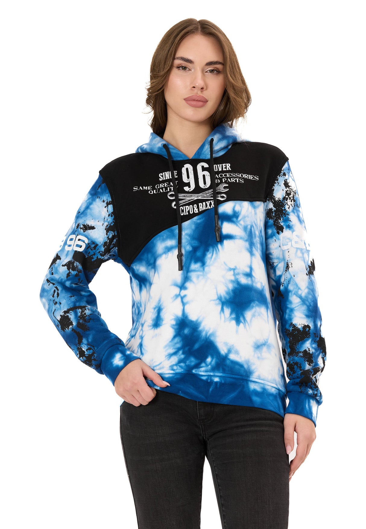 Kadın Kapüşonlu Sweatshirt – Batik desenli WL382