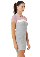 Kadın Polo Yaka Örme Mini Triko Elbise - WP256
