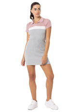 Kadın Polo Yaka Örme Mini Triko Elbise - WP256