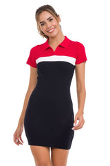 Kadın Polo Yaka Örme Mini Triko Elbise - WP256