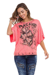 WT336 Peace Love ve Çiçek Baskılı Tişört